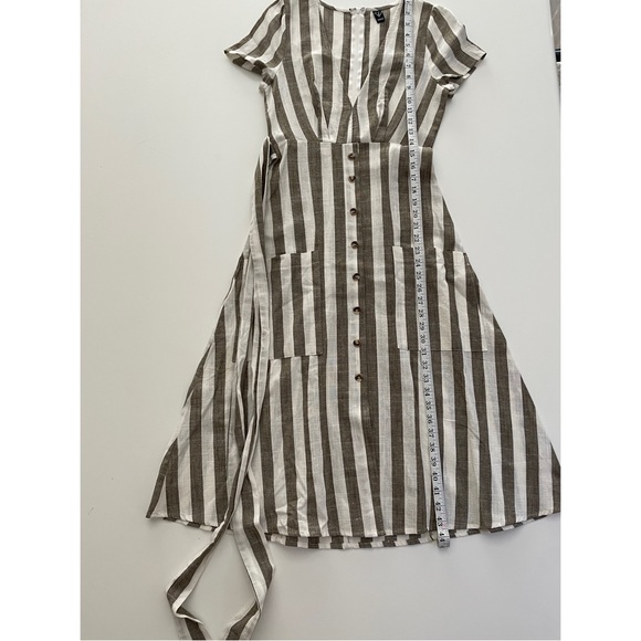 Linen Striped Midi Dress - Picture 9 of 11
